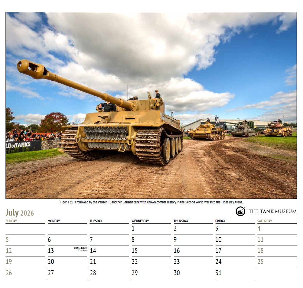 Tank Museum Tiger 131 Calendar 2026 Wall Art Studio 27