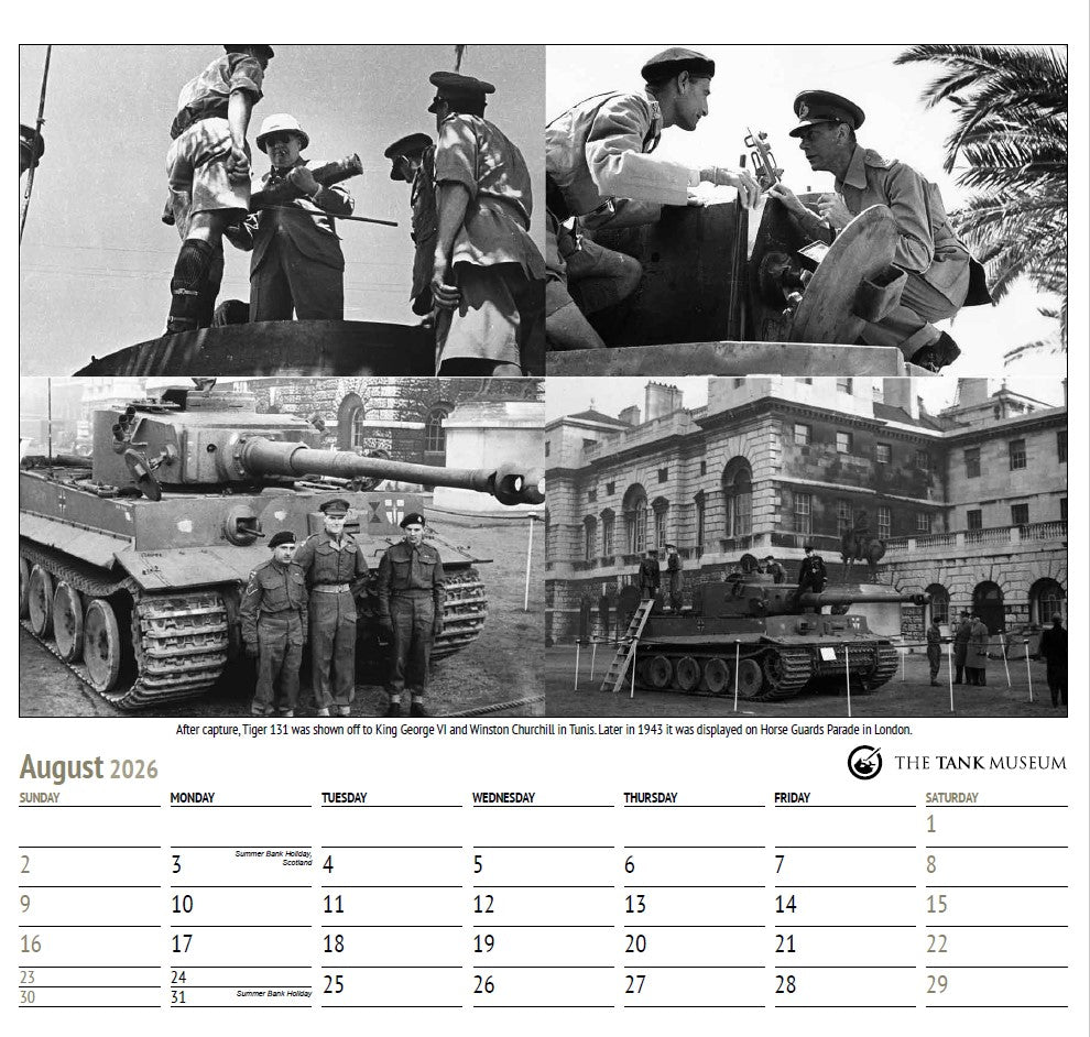 Tank Museum Tiger 131 Calendar 2026 Wall Art Studio 27