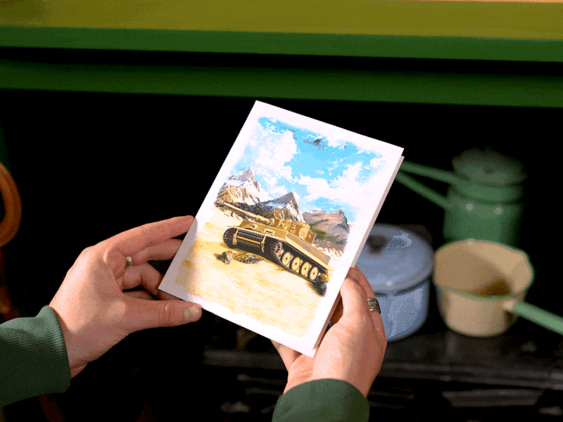 The Tank Museum Tiger 131 Tank Pop Up Greetings Card