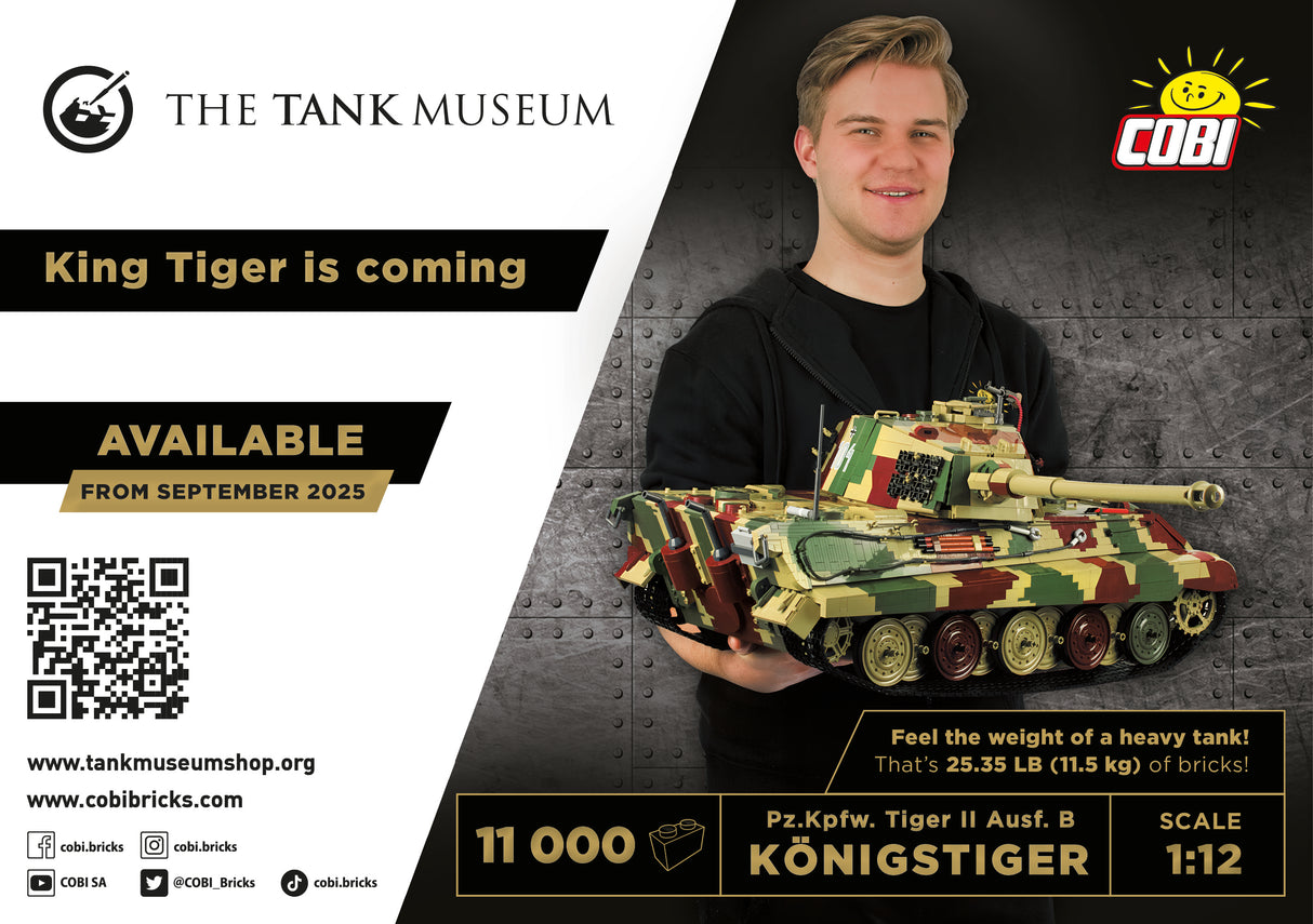 Cobi 1/12 Scale Tiger II Konigstiger Brick Model Kit Cobi