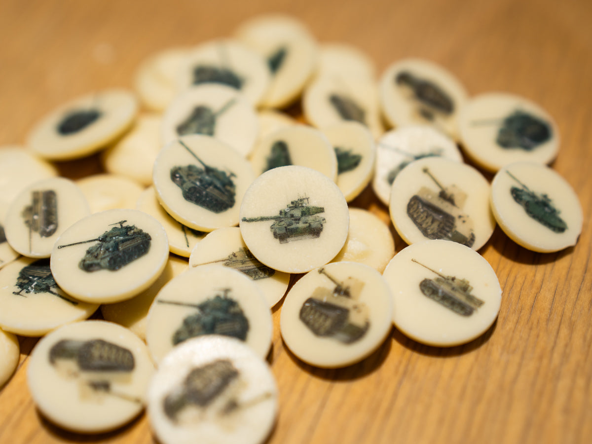 White Chocolate Tank Buttons by Military Chef Food Military Chef