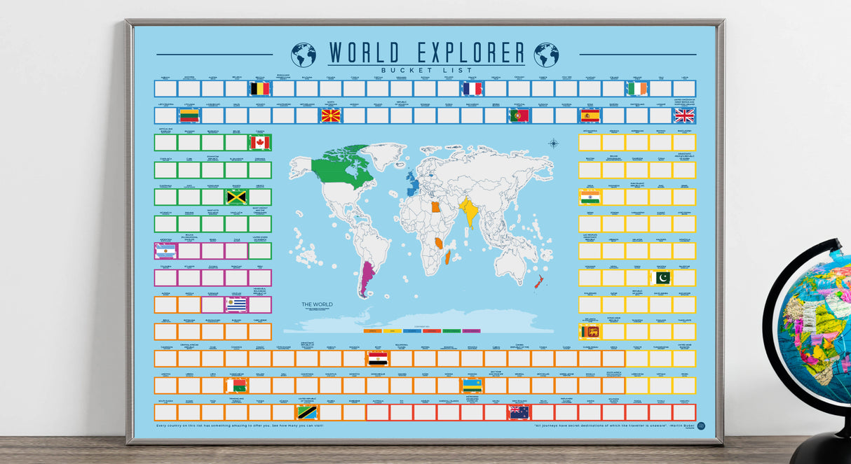 World Explorer Scratch Poster Wall Art Gift republic