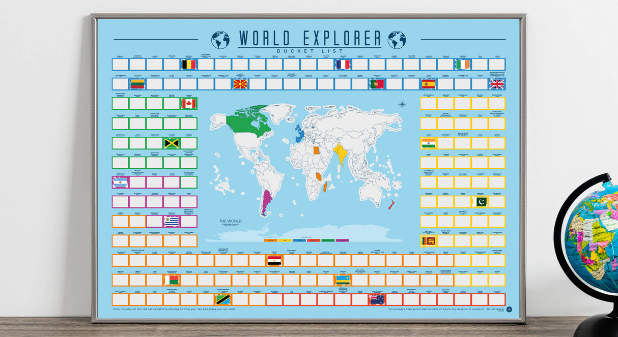 World Explorer Scratch Poster