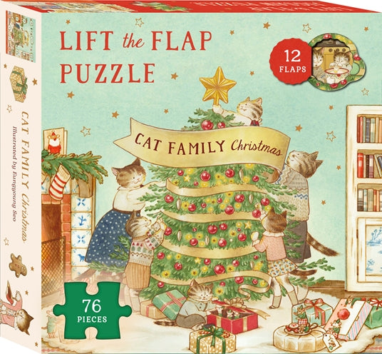 Cat Family Christmas Lift-the-Flap Puzzle And Book Book Bestsellers Direct Ltd