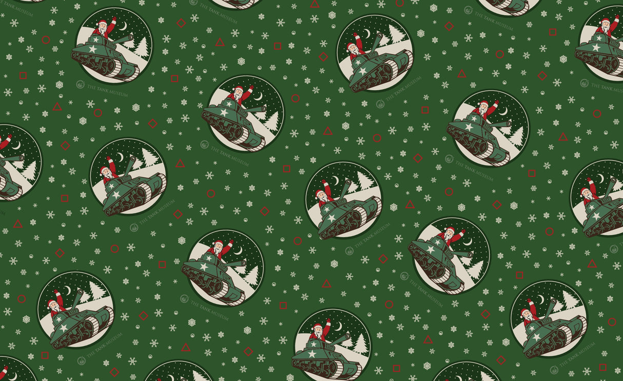Christmas Tank Museum Wrapping Paper - Two sheet pack Wrapping Paper Where The Trade Buys 2026 Santa in Sherman
