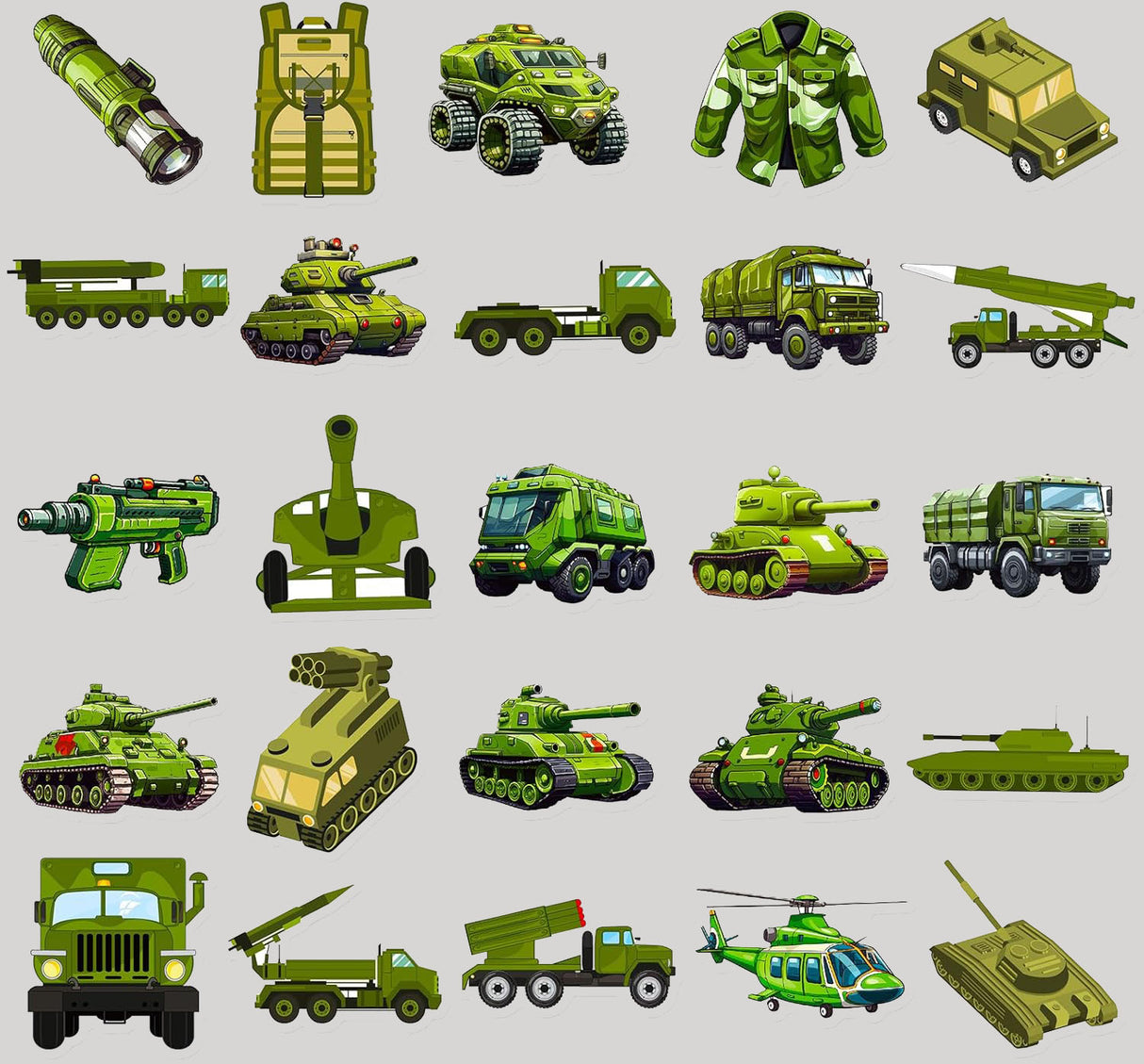 Army Stickers Set of 50 Stationery Kombat