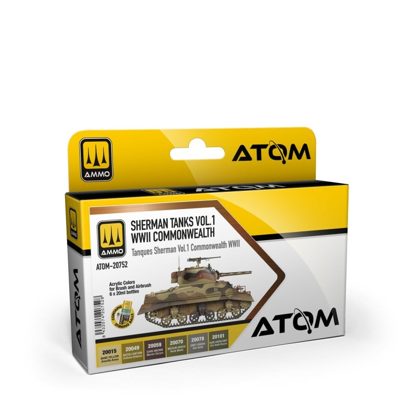 Atom, Sherman Tanks Vol1 WW2 Commonwealth Model Paint Ammo by mig.