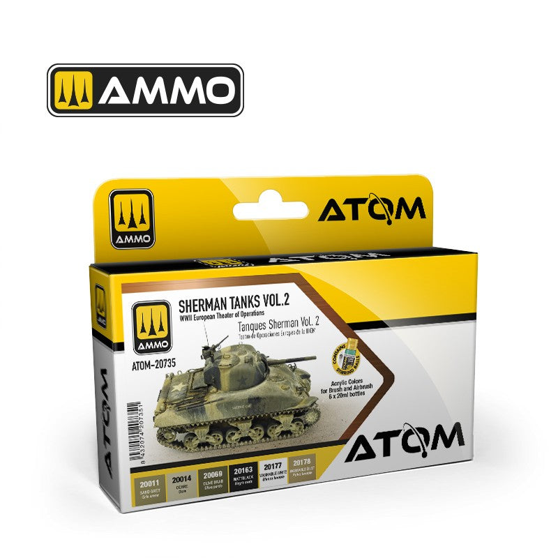 AMMO Atom: Sherman Tanks Vol. 2 (WWII European Theater of Operations) Model Paint Ammo by mig.
