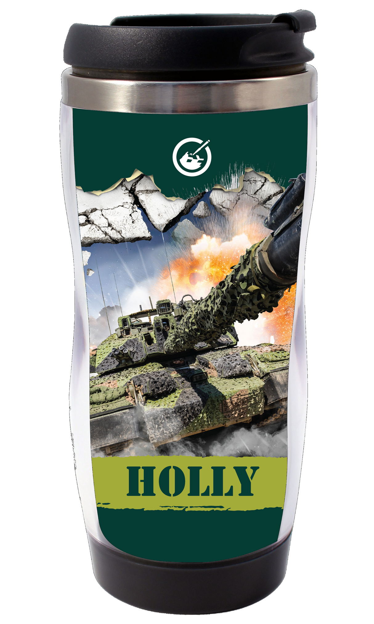 Tank Through Wall Personalised Travel Mug Mug My Moments