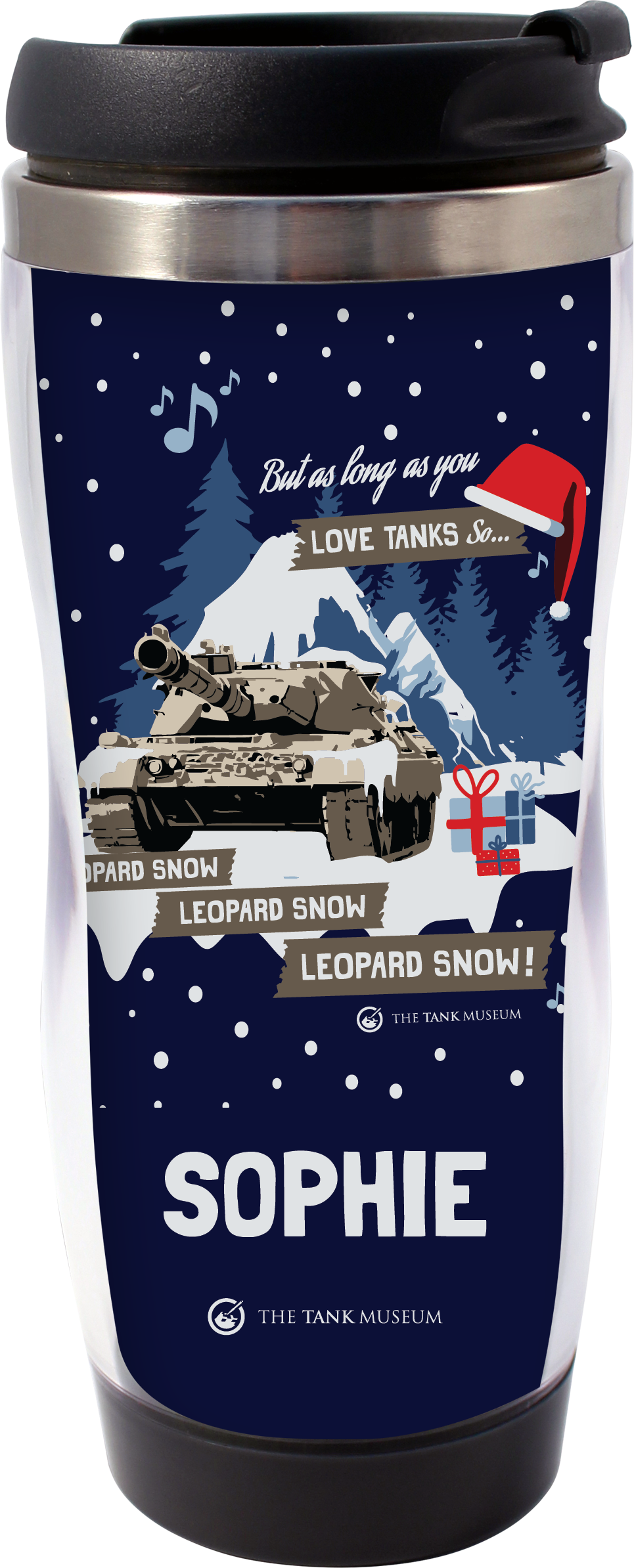 Leopard Snow Personalised Travel Mug