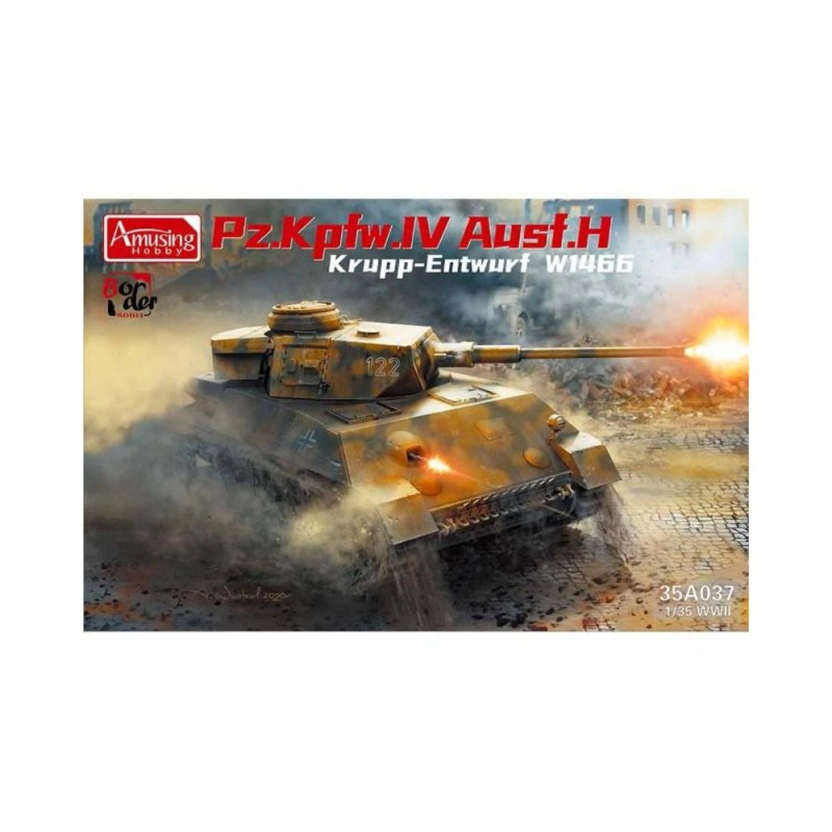 Amusing Hobby 1/35 Panzer IV Ausf.H KruppEntwurf W1466 Scale Model Amusing Hobby