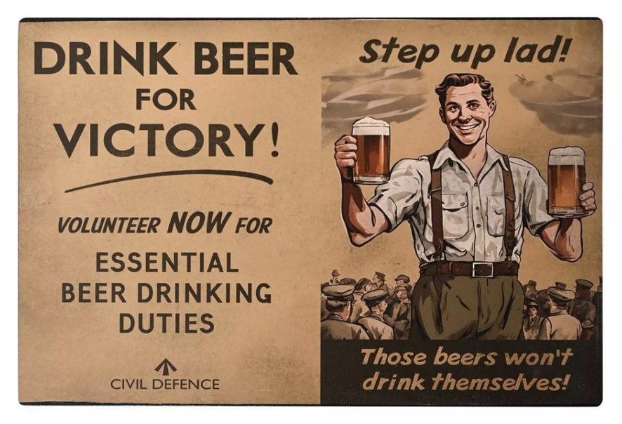 Civil Defence Drink Beer Wall Plaque Wall Art Widdop Bingham