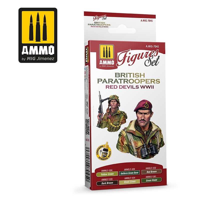 Ammo by MIG British Paratroopers Red Devils WWII Paint set Model Paint Ammo by mig.