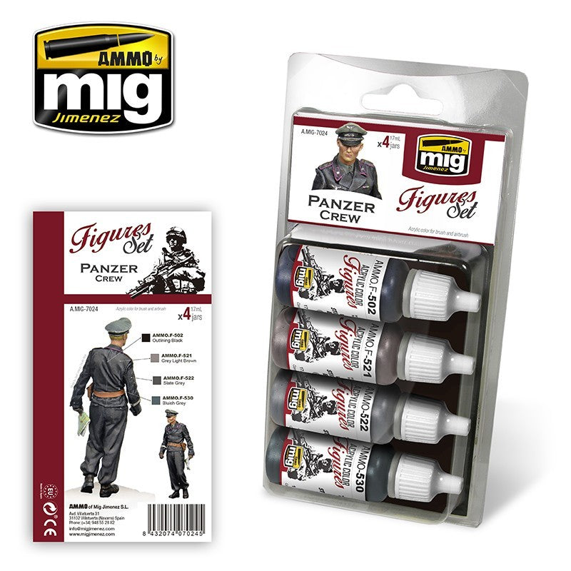 Ammo by MIG Panzer Crew uniform Paint set Model Paint Ammo by mig.