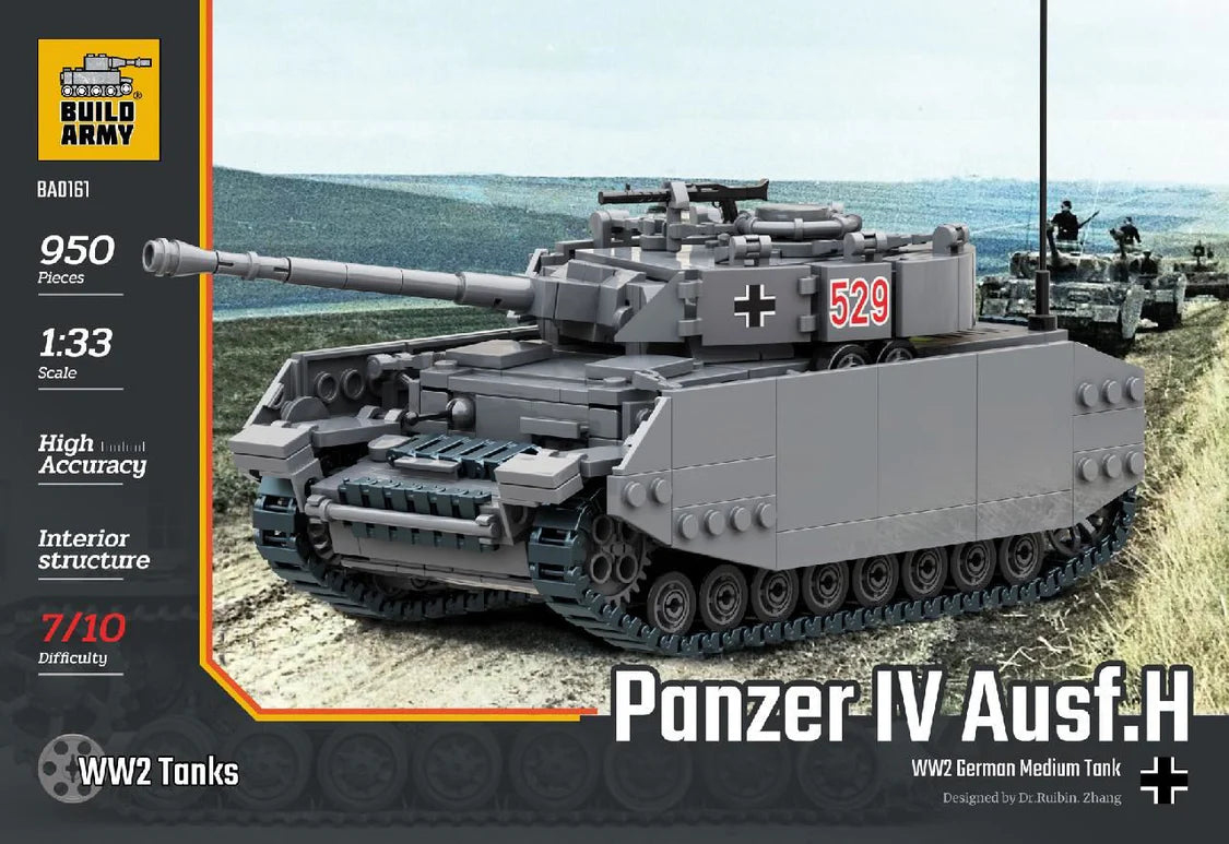 Build Army Panzer lV Ausf.H Brick Model Kit Build Army