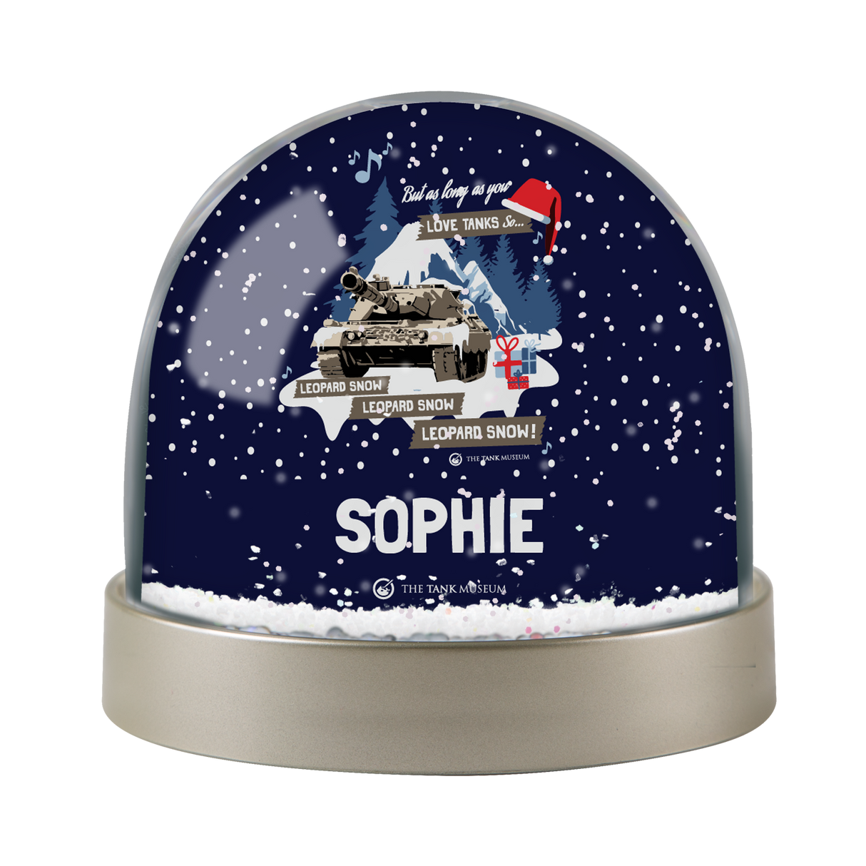 Christmas Leopard Snow Personalised Snow Globe