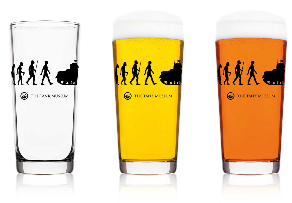 Evolution of Man Pint Glass Drinkware Piddle