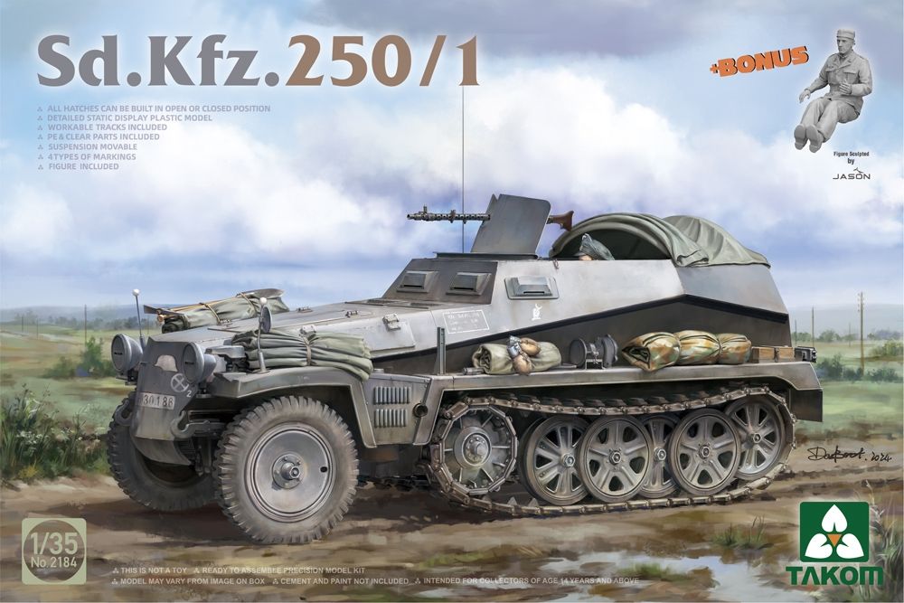 Takom 1/35 German Army SdKfz 250/1 Scale Model Takom