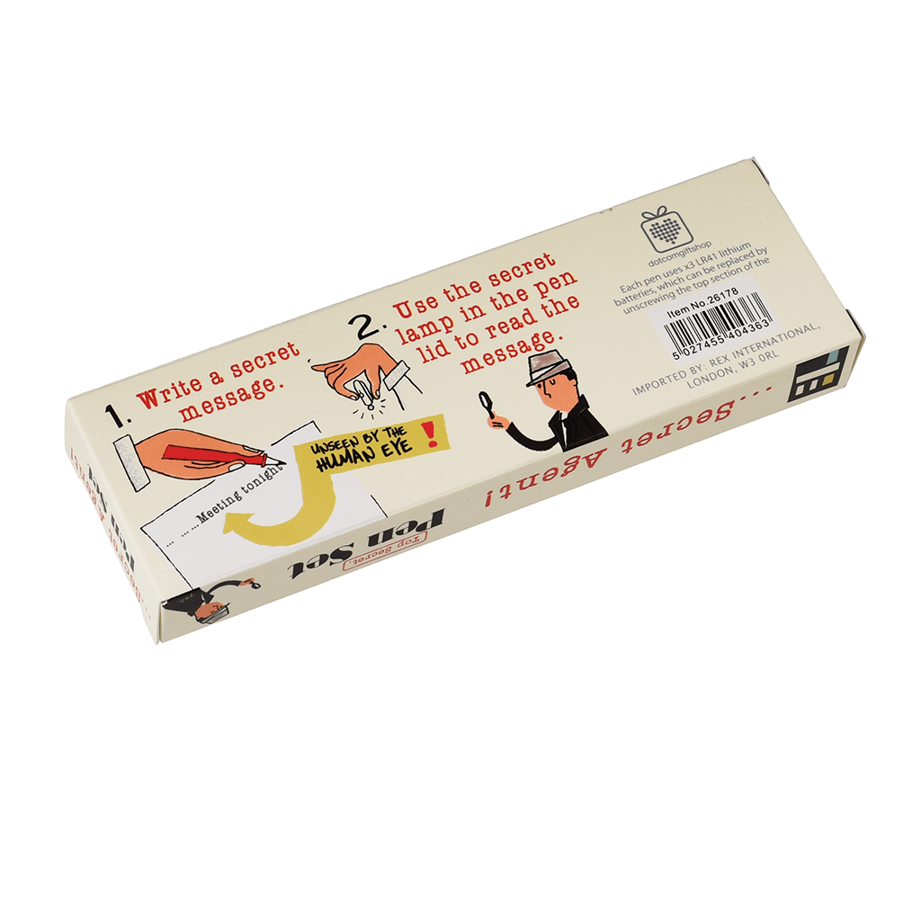 2 Secret Agent Spy Pens Toy Rex London