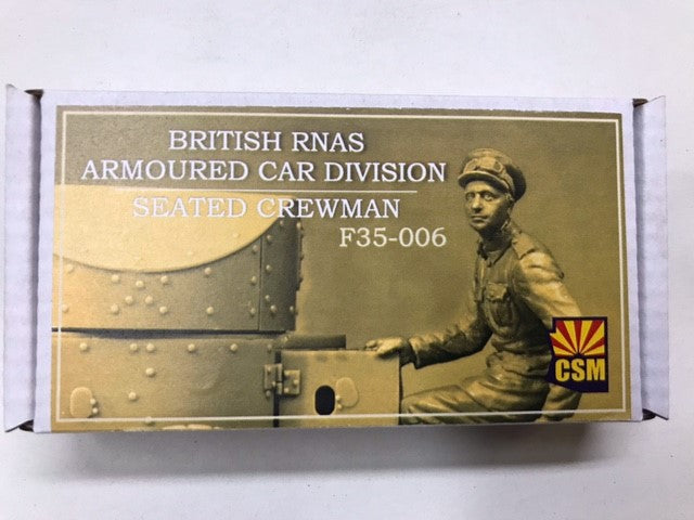 CSM 1/35 Scale Figures Scale Model CSM British RNAS Armoured Car Crewman Sitting