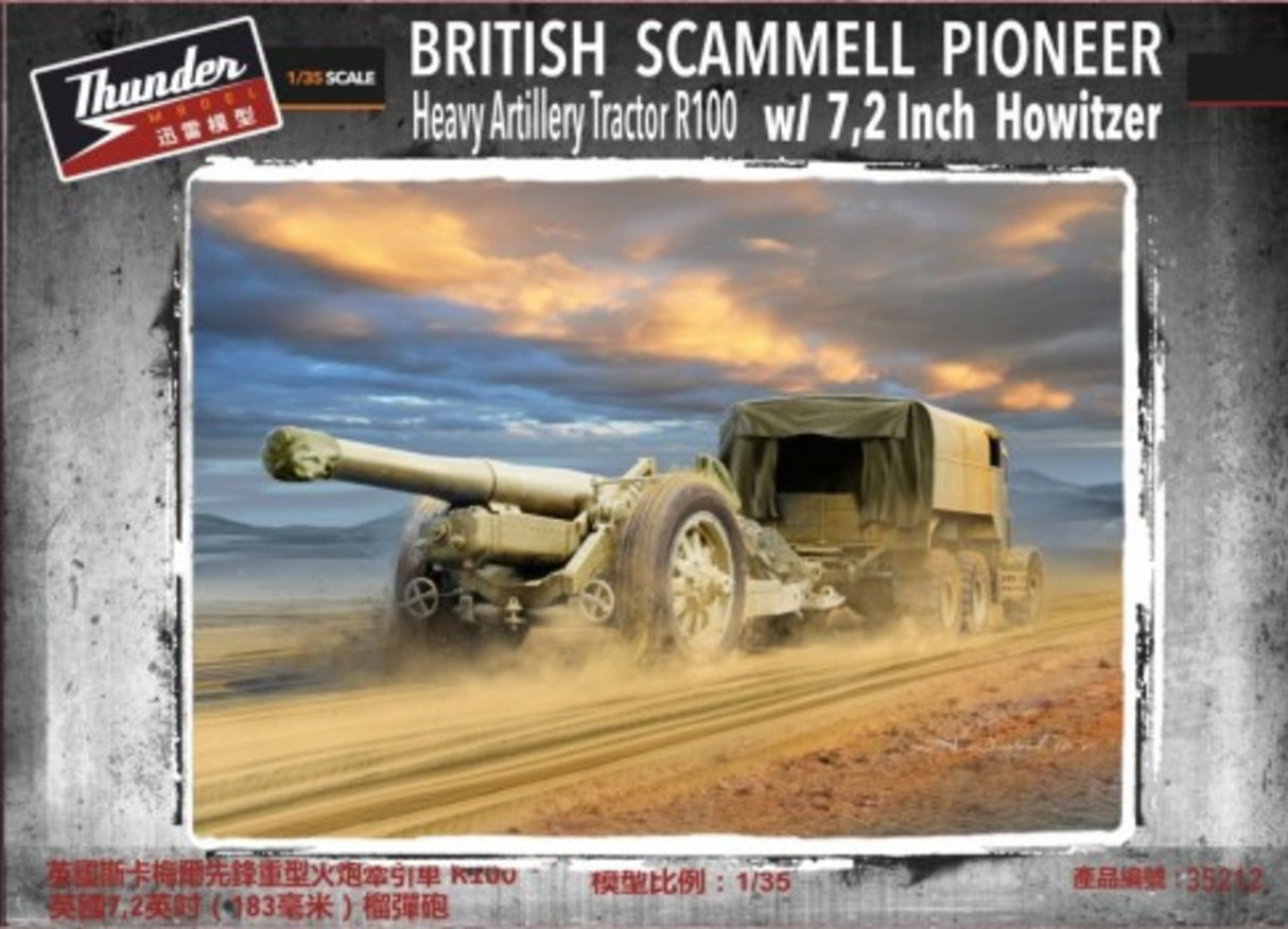 Thunder Model 1/35 Scammell Pioneer R100 Artillery Tractor With 7,2 Inch Howitzer Scale Model Thunder model