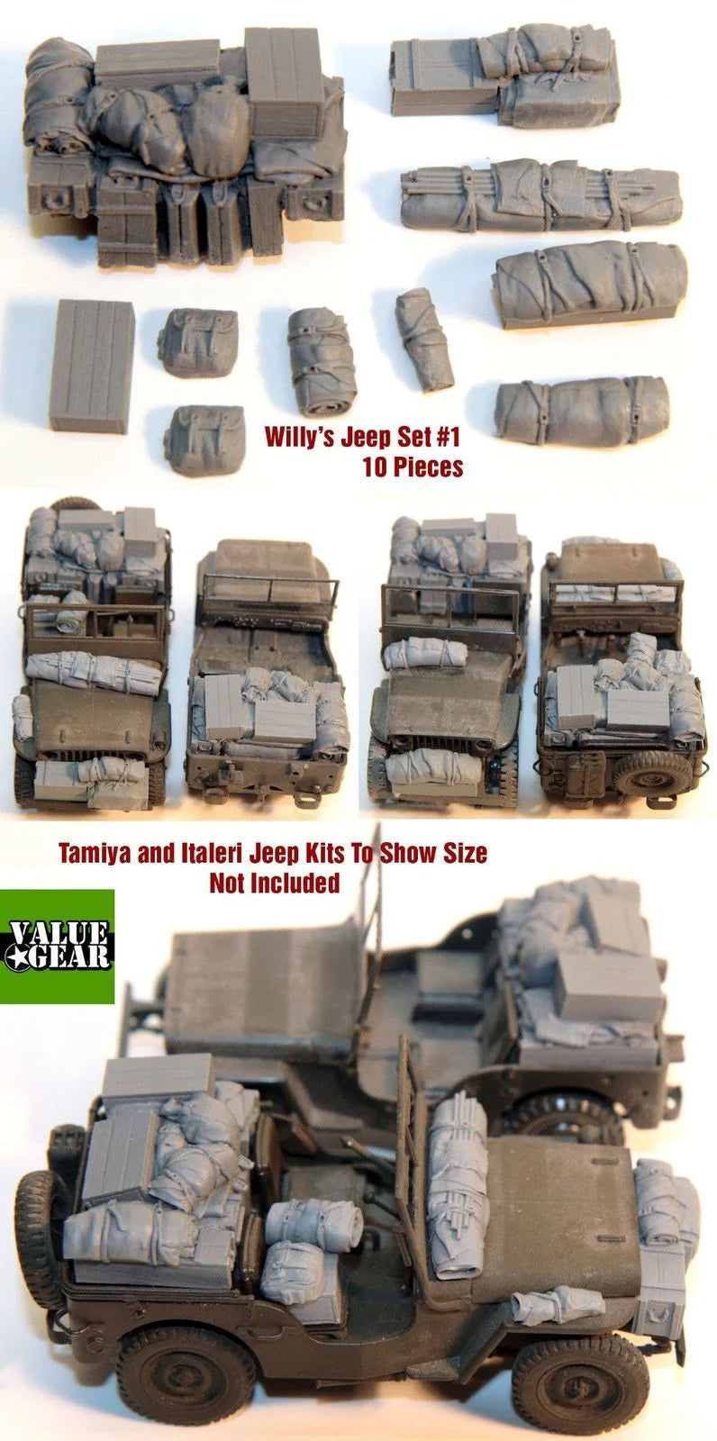 Valuegear 1/35 Scale Willy's Jeep Set #1 Scale Model Value Gear.