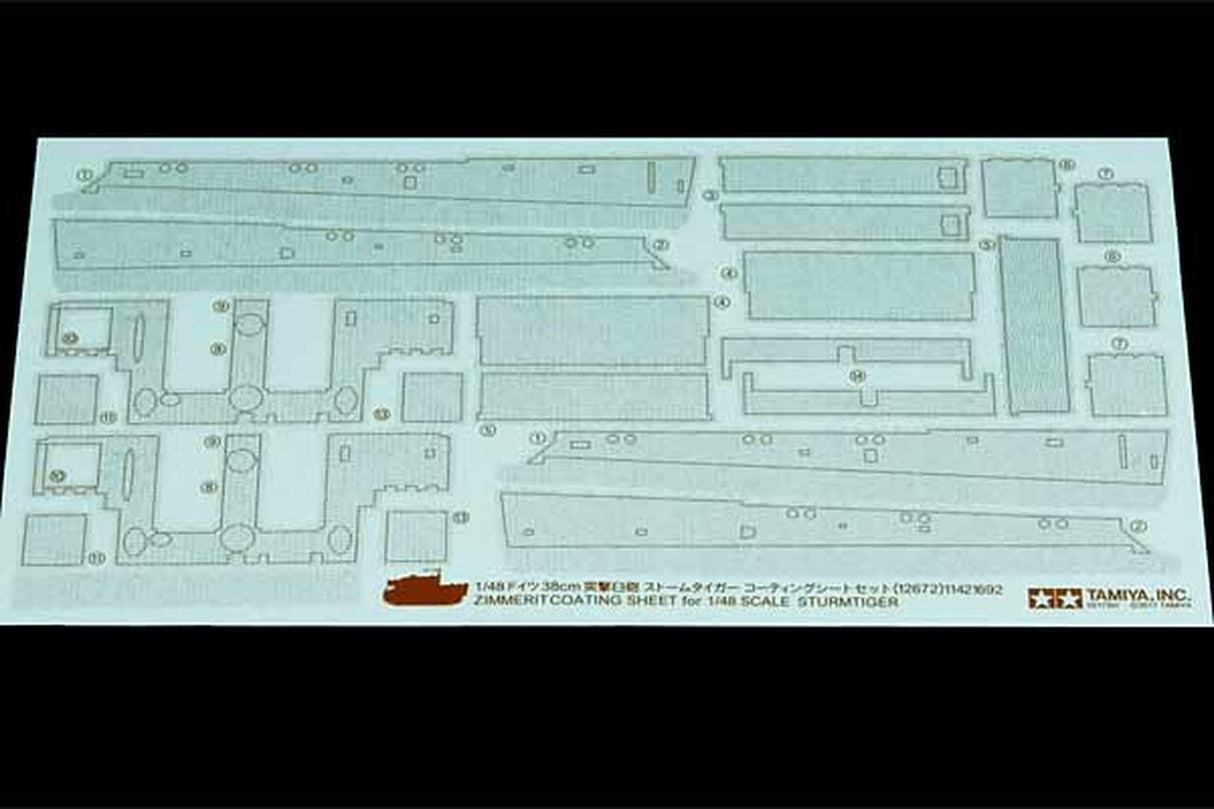 Tamiya 1/48 Zimmerit Coating Sheet for Sturmtiger (2 Sets) Model Accessories Tamiya