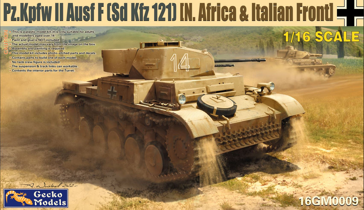 Gecko 1/16 Panzer 2 Aus F. North Africa and Southern Russia Scale Model Gecko