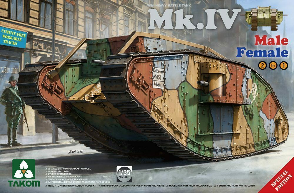 Takom 1/35 Mk iv Male Female 2 in 1 Scale Model Takom