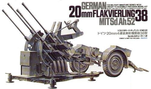 Tamiya 1/35 German 20mm Flakvierling 38 Scale Model Tamiya