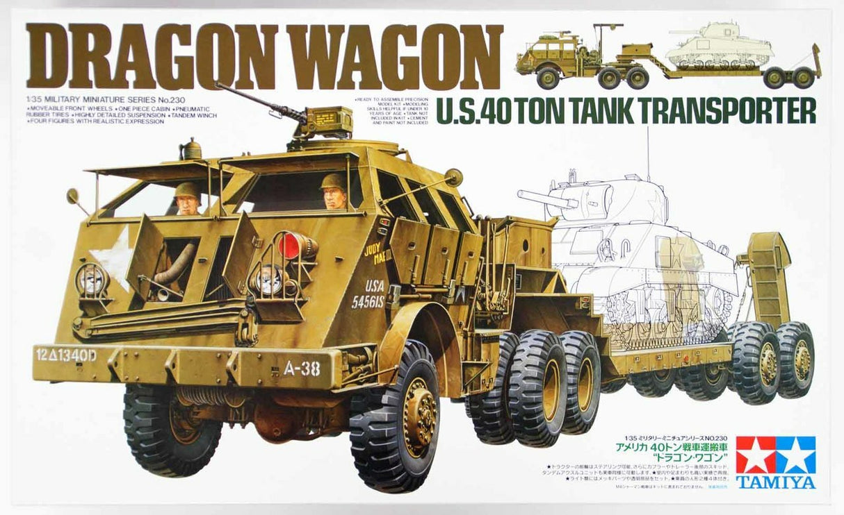Tamiya 1/35 Dragon Wagon, 40 Ton Tank Transporter Scale Model Tamiya