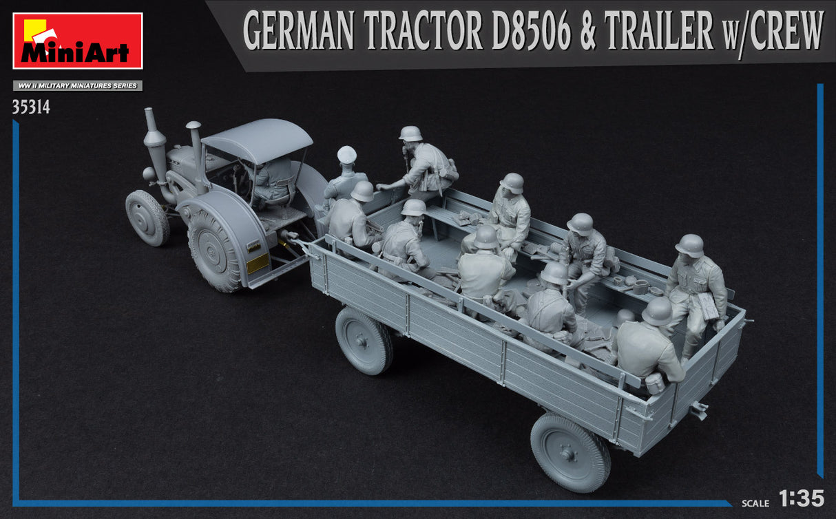 MiniArt 1/35 German Tractor D8506, Trailer w/Crew