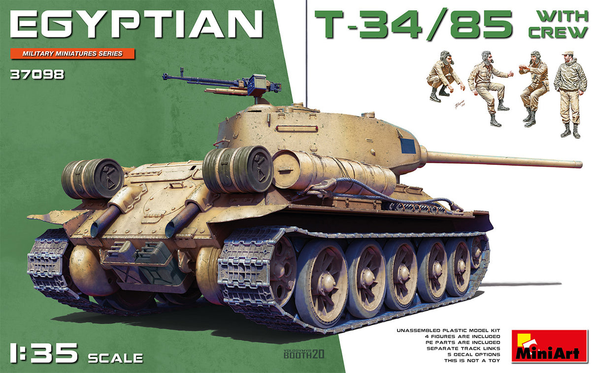 MiniArt 1/35 Egyptian T-34/85 with crew Scale Model MiniArt