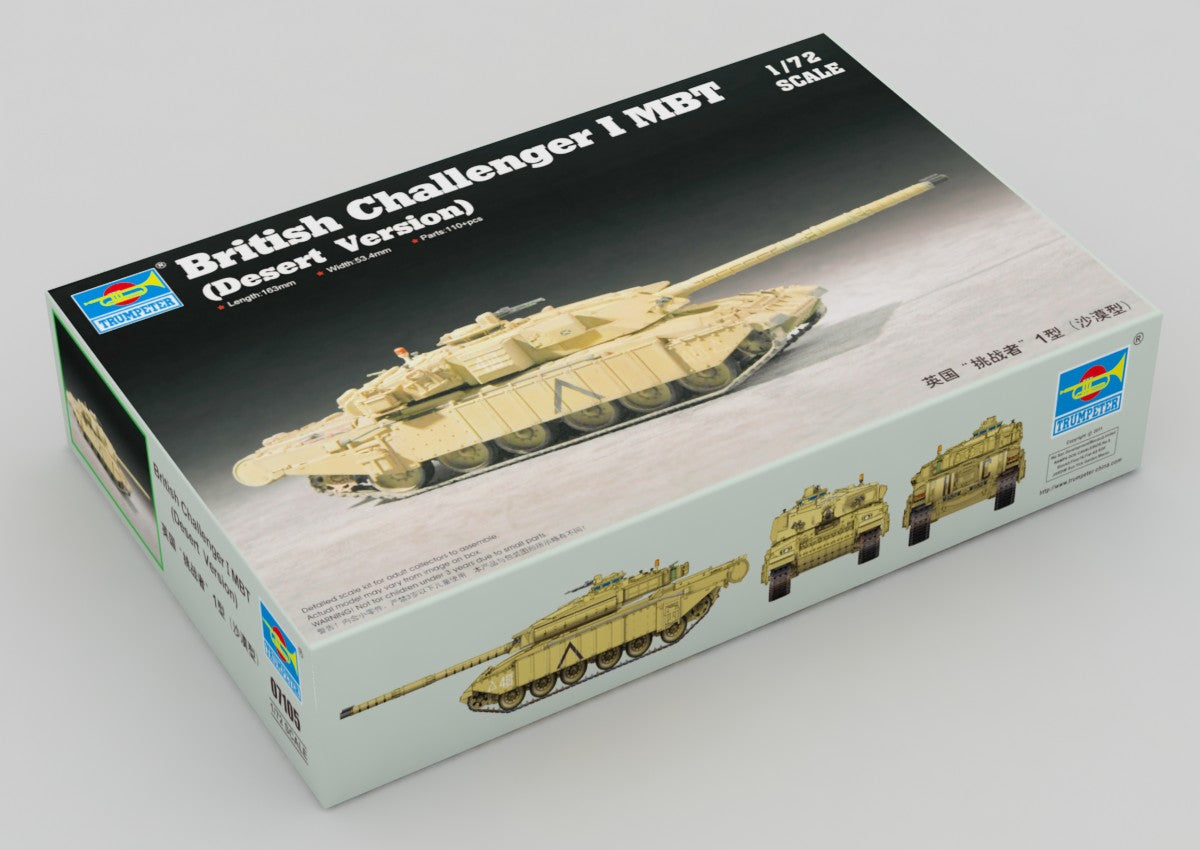 Trumpeter 1/72 Challenger 1 Desert Version Scale Model Trumpeter