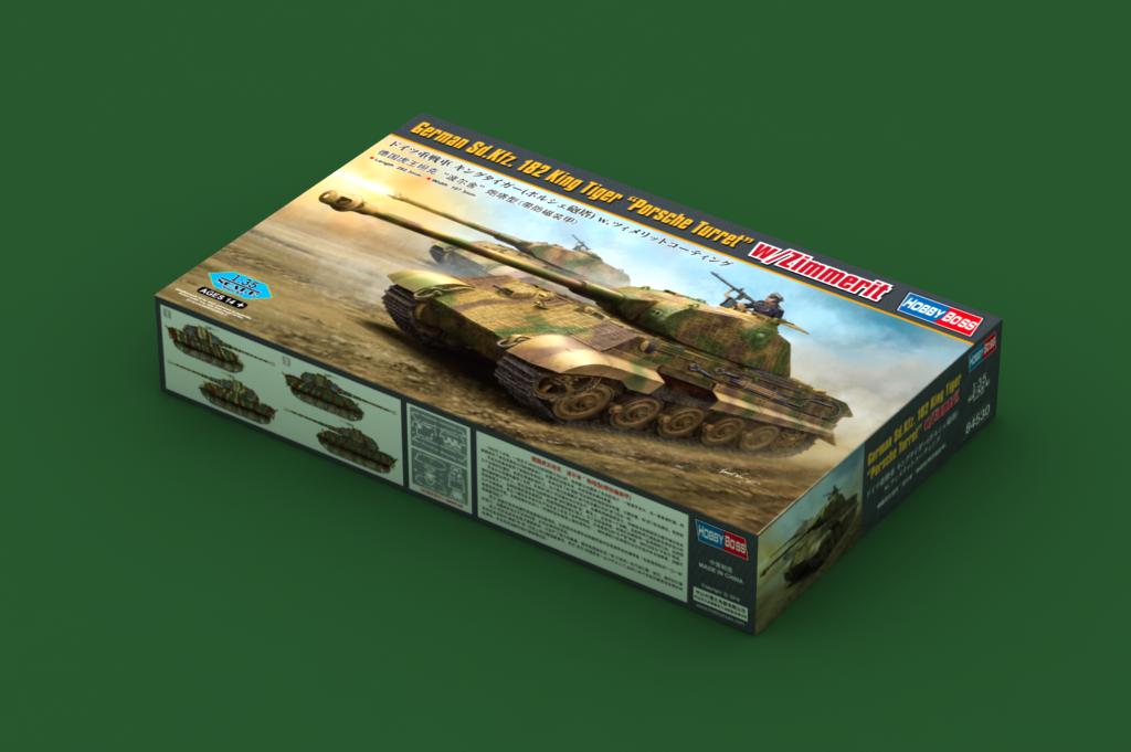 Hobby Boss 1/35 Tiger 2 (Porsche Turret) with Zimmerit Scale Model Hobby Boss