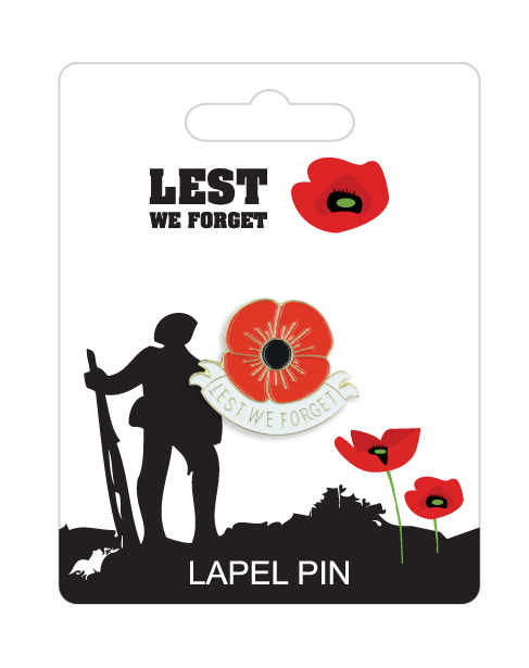 Remembrance Lapel Pin - Lest we Forget Design Pin Badge Portfolio Group