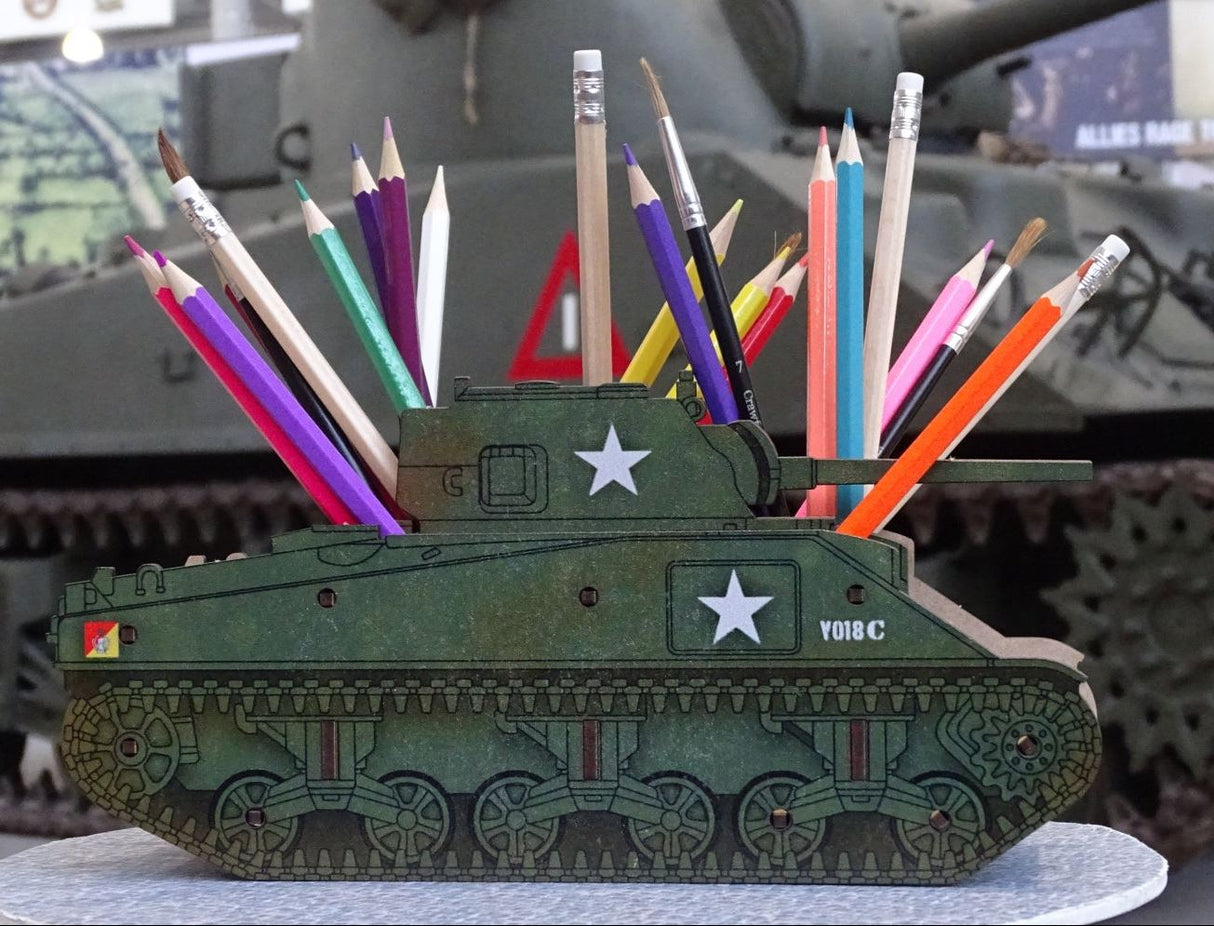 Sherman Wooden Desk Tidy Stationery Organised Octopus