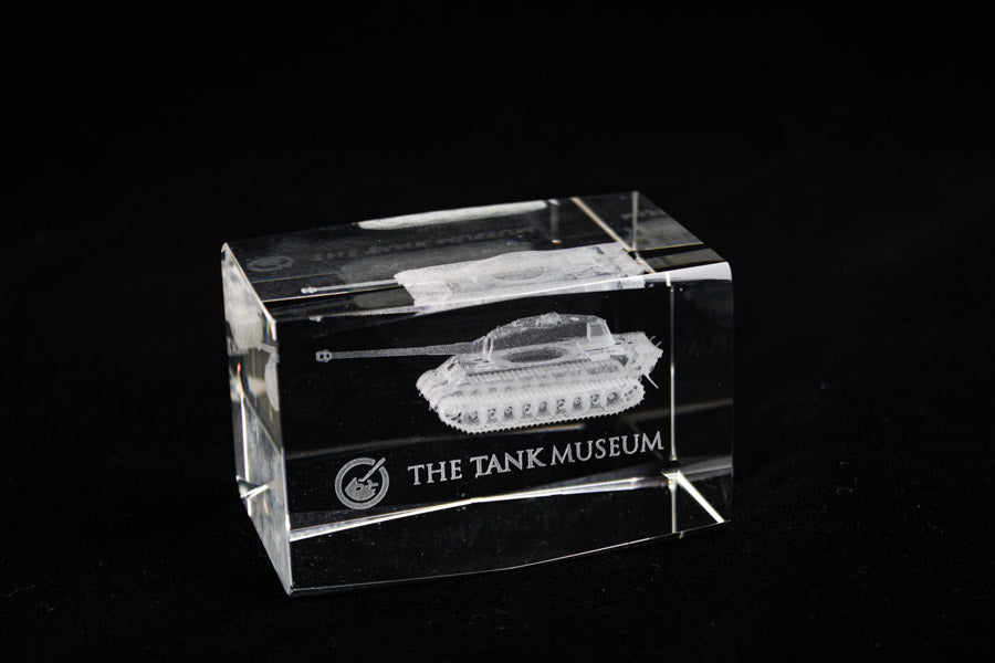 Engraved Glass Cube: Tiger II