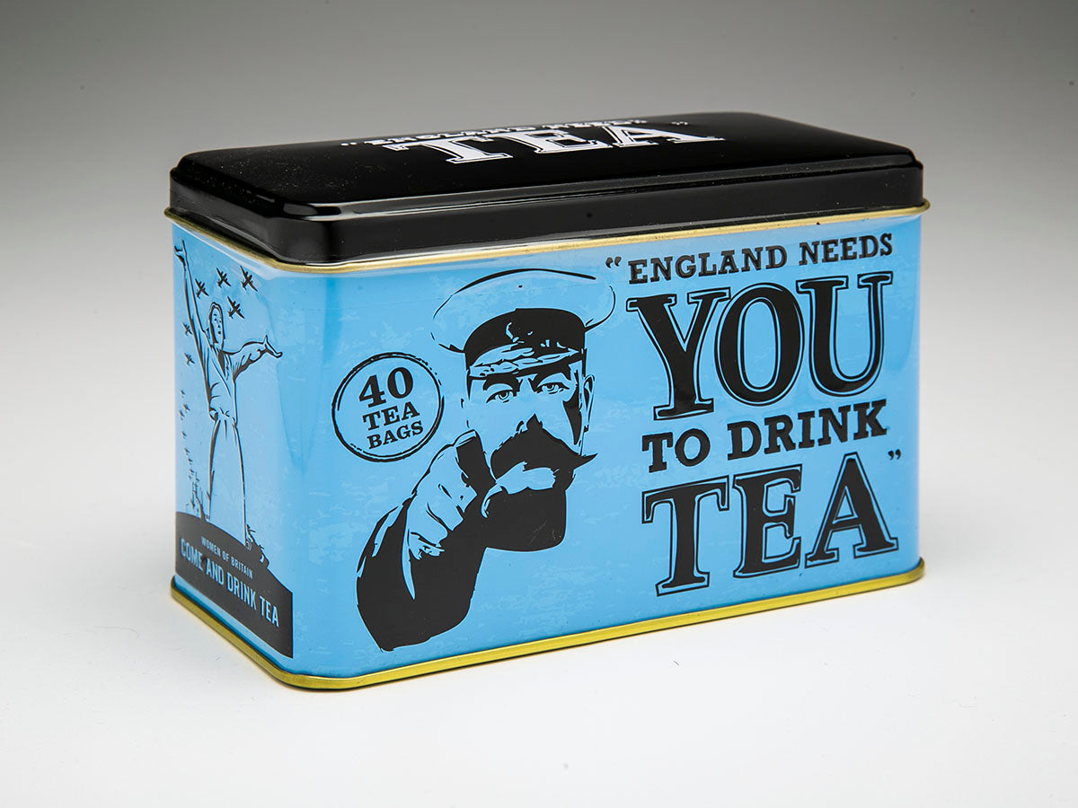 'England NEEDS You To Drink TEA' Tin with 40 English Afternoon Tea bags Tea New English Teas