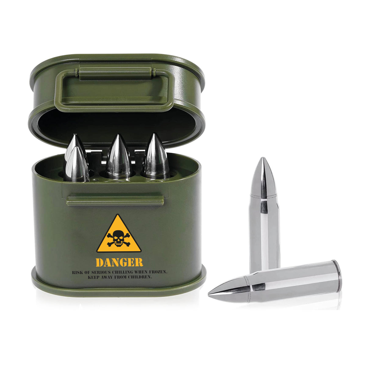 Ice Bullet Shells In Own Ammo Case Drinkware Jeray Sales Ltd