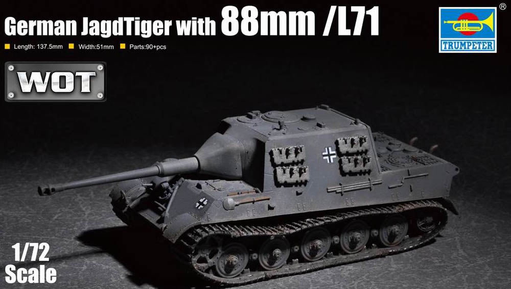 Trumpeter 1/72 Jagdtiger with 88mm/L71 "WOT" Scale Model Trumpeter