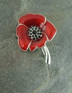 Poppy Brooch Enameled Brooch Alexander Thurlow