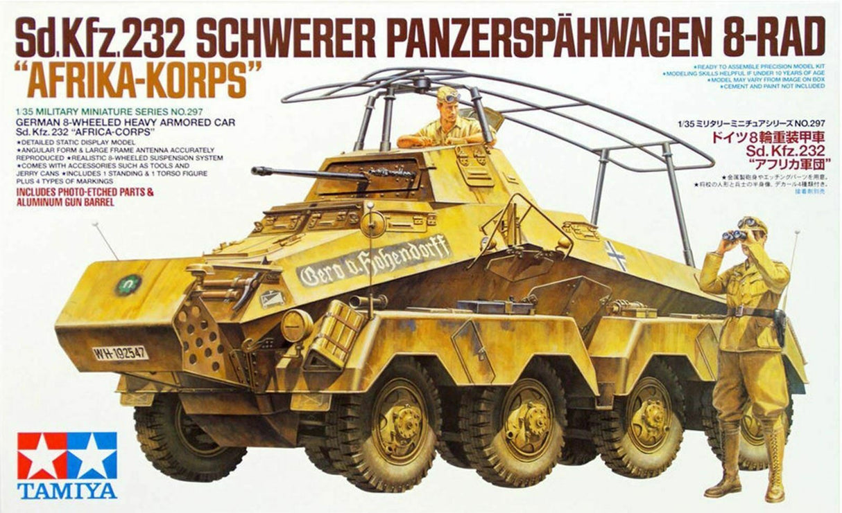 Tamiya 1/35 Sd.Kfz.232 Schwerer Panzerspahwagen 8-Rad "Afrika-Korps" Scale Model Tamiya