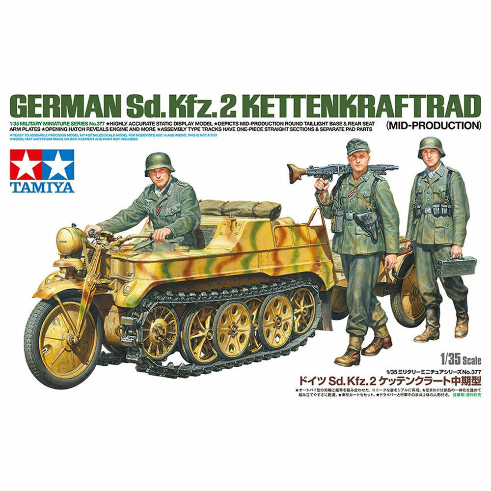Tamiya 1/35 Sd.Kfz.2 Kettenkraftrad (Mid-Production) Scale Model Tamiya