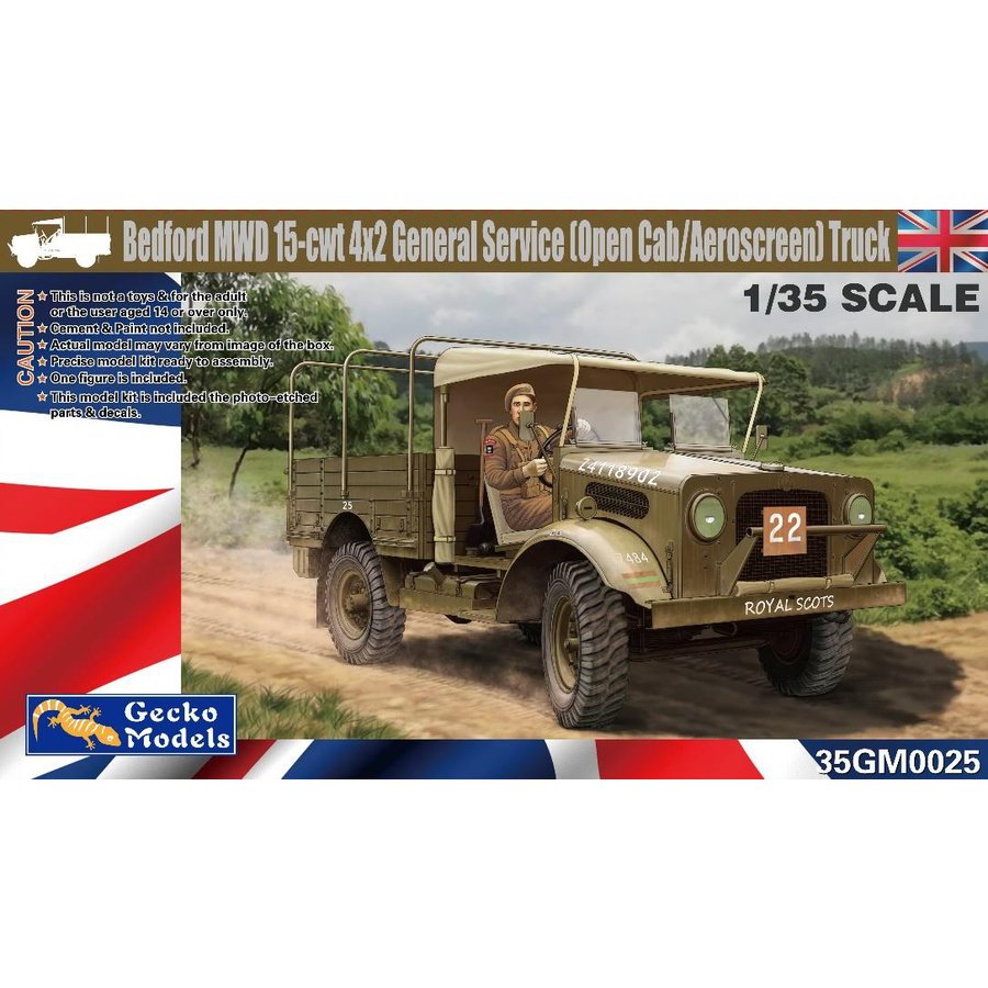 Gecko 1/35 Bedford MWD15-cwt 4x2 General Service Truck Scale Model Gecko