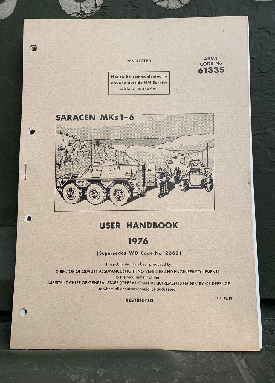Saracen Mks 1-6 User Handbook Book The Tank Museum