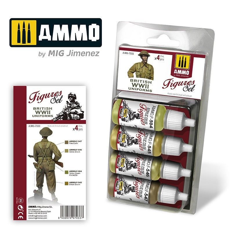 Ammo by MIG British WW2 Uniforms Paint set Model Paint Ammo by mig.