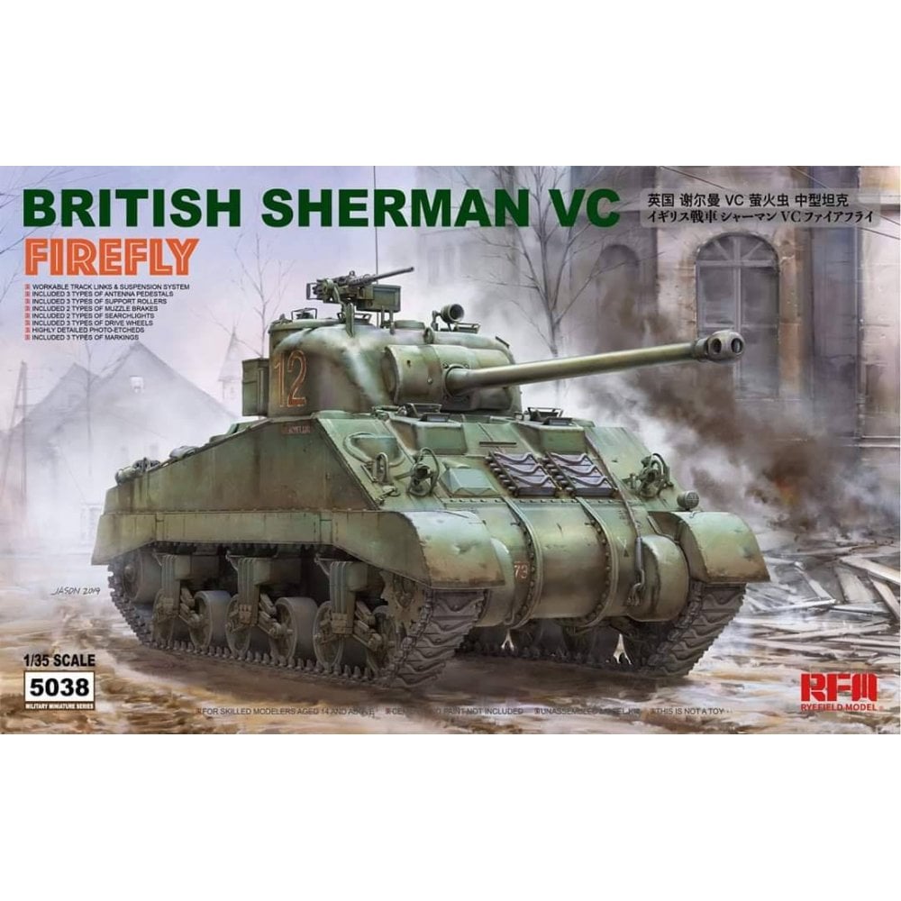 Ryefield Model 1/35 British Sherman VC Firefly Scale Model Ryefield