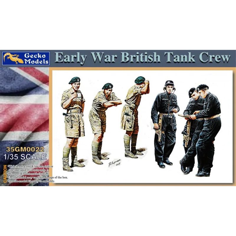 Gecko 1/35 Early War British Tank Crew Figures Scale Model Gecko