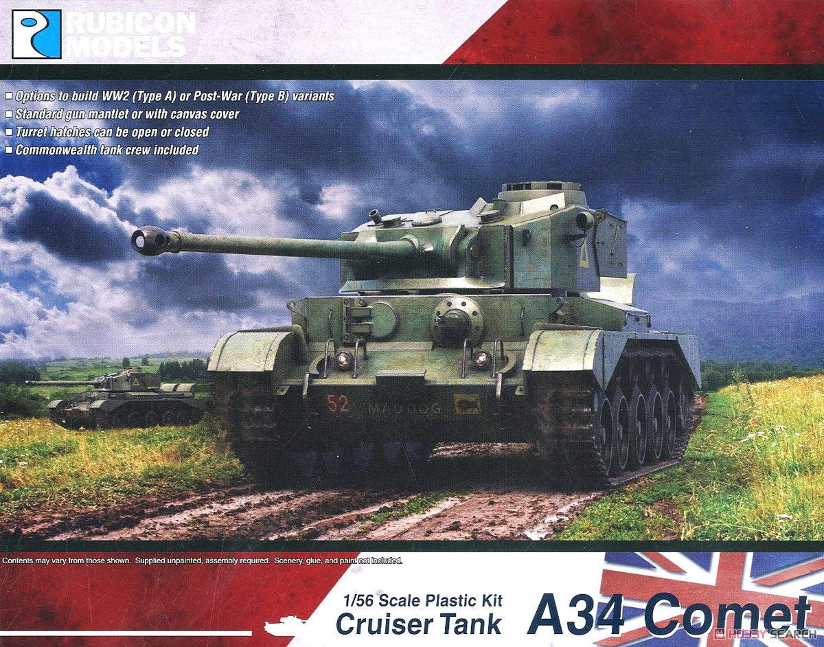 Rubicon Models 1/56 A34 Comet Cruiser Tank Scale Model Rubicon models.